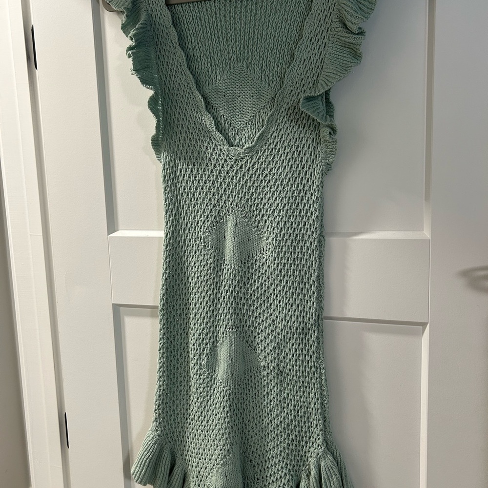 Free People Mint Knit Dress / Beach Cover